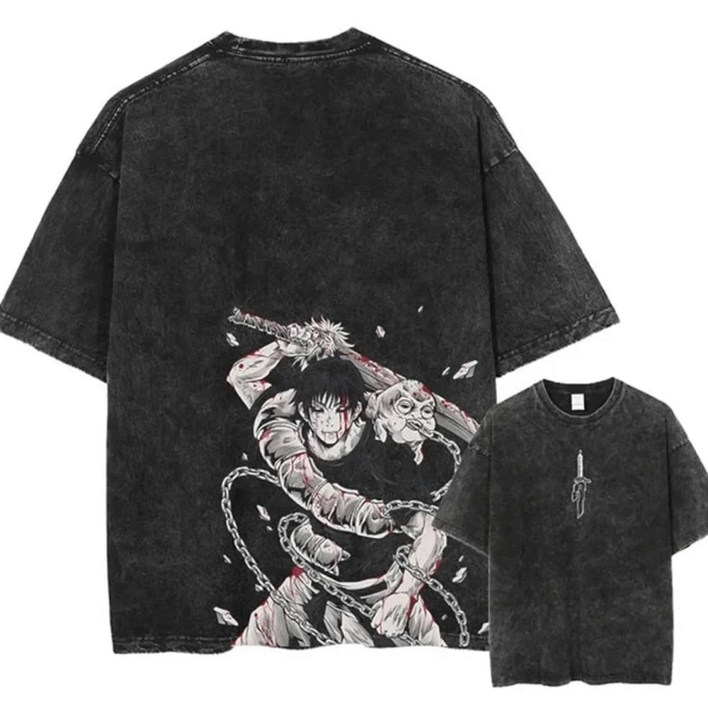 The Sorcerer Killer Toji Fushiguro Oversized T-Shirt Graphic Tee Sz 2XL